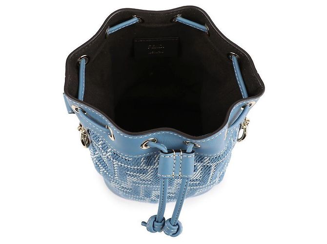 Fendi Mini borsa in denim FF jacquard blu - vista 7
