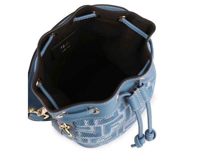 Fendi Mini borsa in denim FF jacquard blu - vista 8