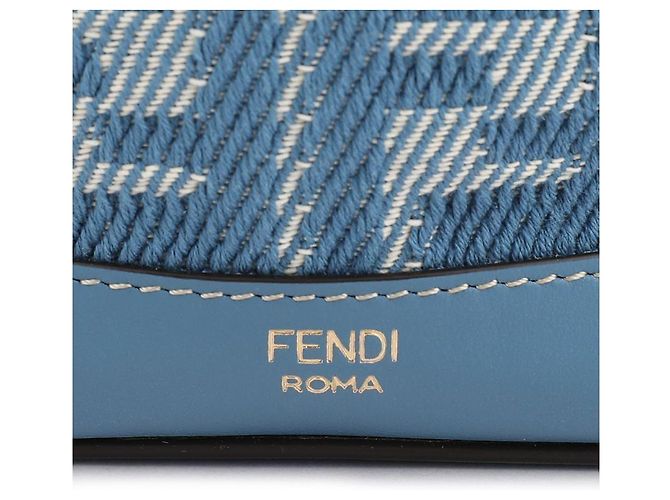 Fendi Mini borsa in denim FF jacquard blu - vista 9