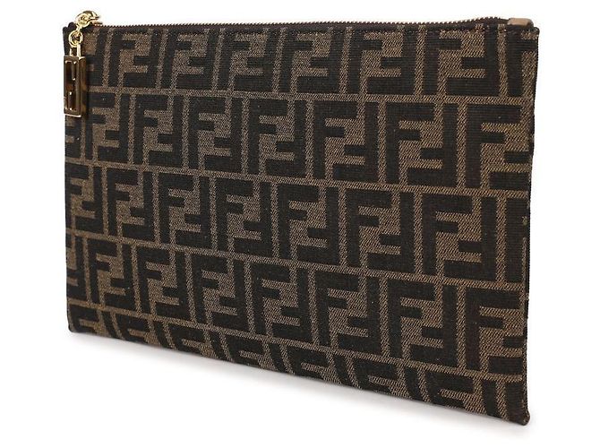 Fendi Pochette Baguette Media Piatta Marrone - vista 4
