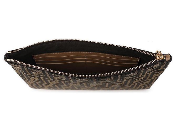Fendi Pochette Baguette Media Piatta Marrone - vista 7
