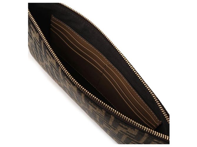 Fendi Pochette Baguette Media Piatta Marrone - vista 8