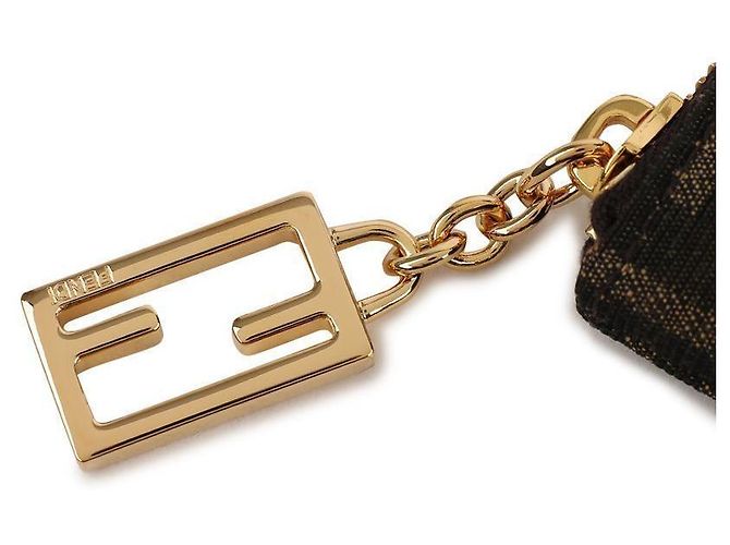 Fendi Pochette Baguette Media Piatta Marrone - vista 9