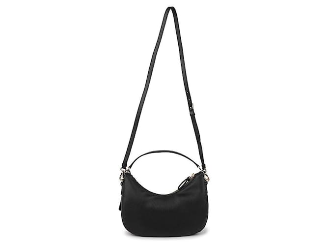 Prada Bolsa hobo de couro com logo triangular Preto - vista 5