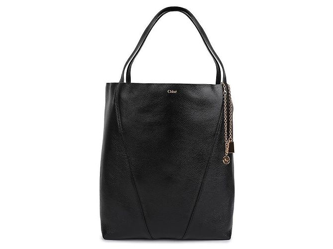 Chloé Gran Bolsa Tote de Cuero Texturizado Negro - vista 3