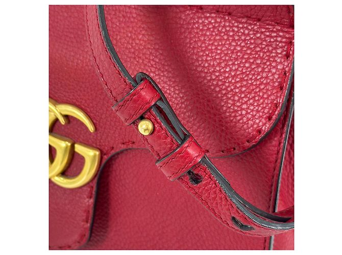 Gucci Borsa a spalla piccola Marmont Matelassé con manico superiore a due vie Rosso - vista 10