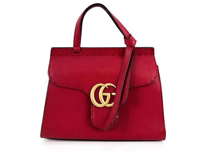 Gucci Borsa a spalla piccola Marmont Matelassé con manico superiore a due vie Rosso - vista 2