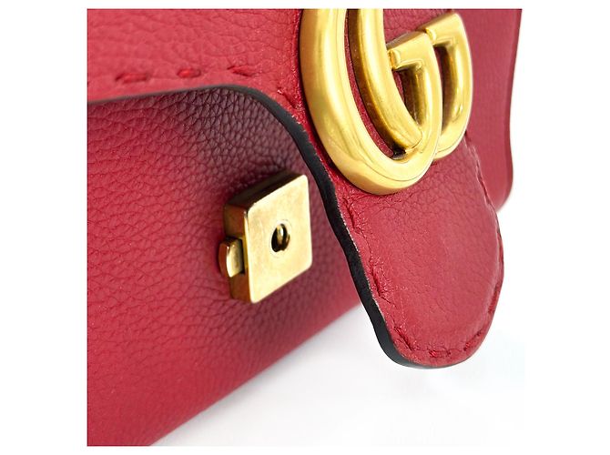 Gucci Borsa a spalla piccola Marmont Matelassé con manico superiore a due vie Rosso - vista 7