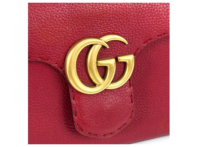 Gucci Borsa a spalla piccola Marmont Matelassé con manico superiore a due vie Rosso - vista 9