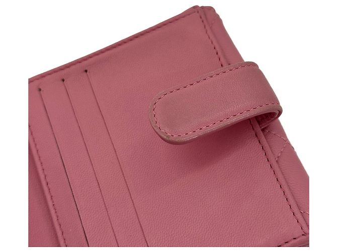 Chanel Cartera de flap de cordero con logo CC clásico - Rosa - vista 10