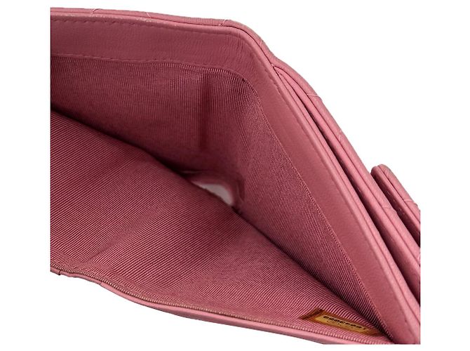 Chanel Cartera de flap de cordero con logo CC clásico - Rosa - vista 11