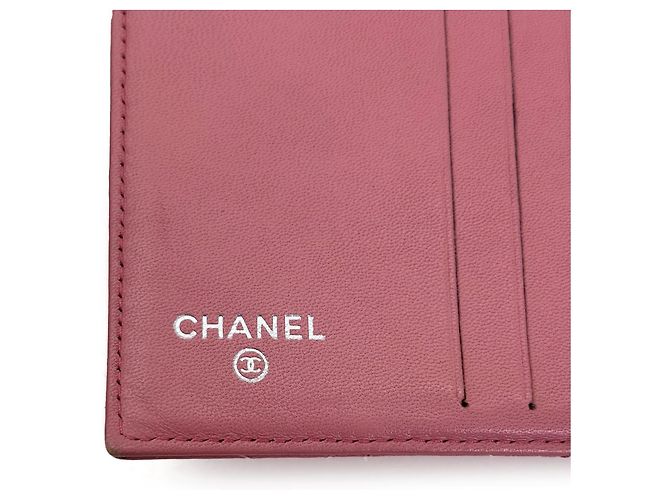 Chanel Cartera de flap de cordero con logo CC clásico - Rosa - vista 8