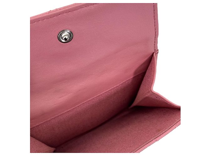 Chanel Cartera de flap de cordero con logo CC clásico - Rosa - vista 9