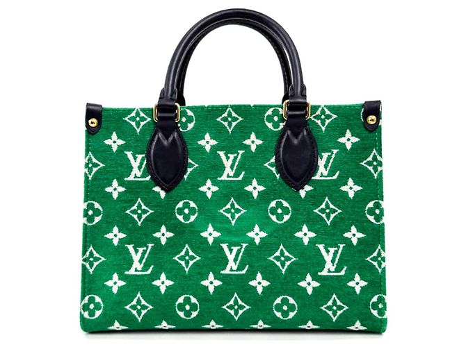 Louis Vuitton Monogramm Samt OnTheGo Tote Bag Grün - Ansicht 4