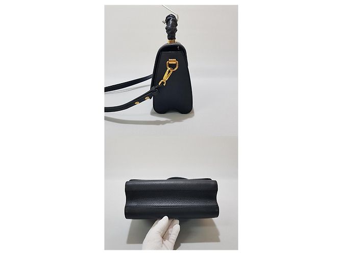 Louis Vuitton Toron Leder Top Handle Twist MM Schwarz - Ansicht 4