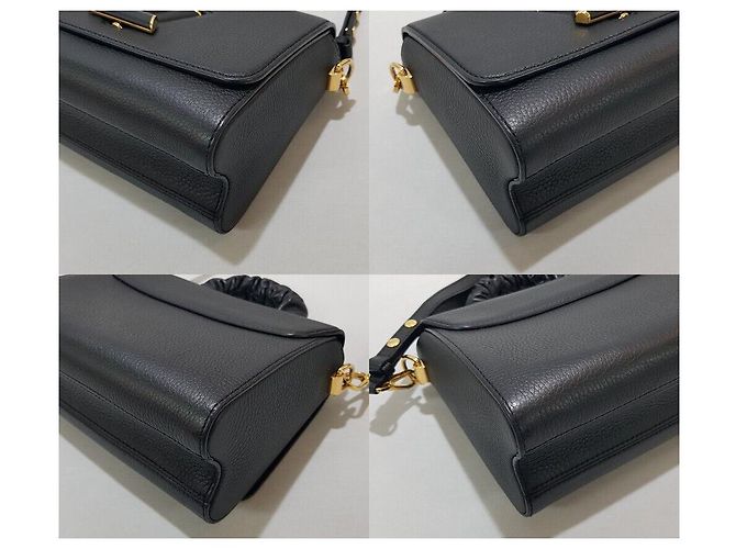 Louis Vuitton Toron Leder Top Handle Twist MM Schwarz - Ansicht 8