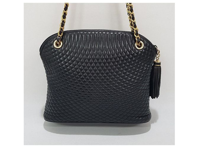 Bally Vintage Gold Chain Quilted Schultertasche Schwarz - Ansicht 5