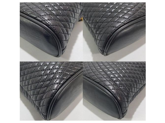 Bally Vintage Gold Chain Quilted Schultertasche Schwarz - Ansicht 8