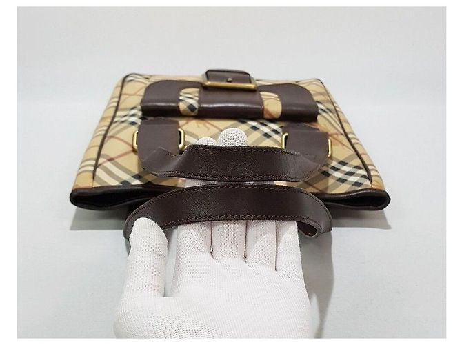 Burberry Bolsa de ombro xadrez com fivela - vista 7