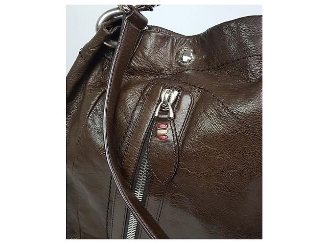 Bally Große Schultertasche aus Leder Braun - Ansicht 2