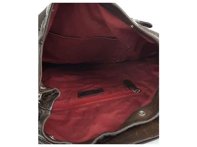 Bally Große Schultertasche aus Leder Braun - Ansicht 8