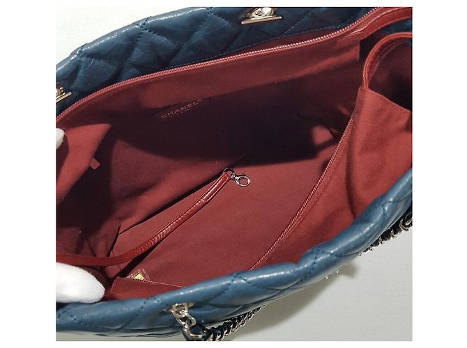 Chanel Borsa a Spalla Gabrielle con Catena Blu - vista 9
