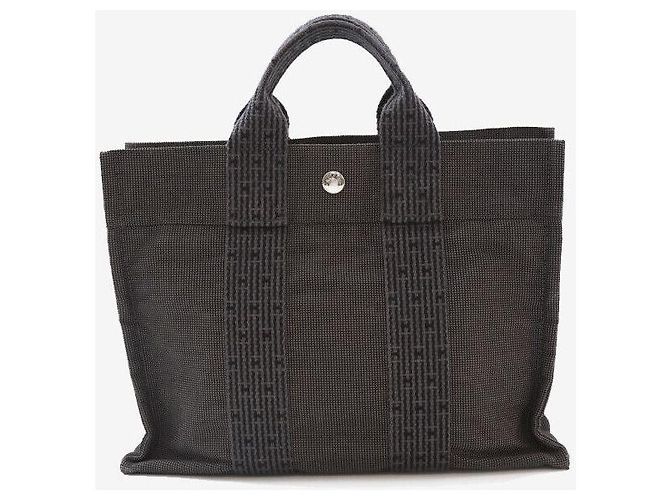 Hermès Borsa da lavoro Huruuto PM in tela carbone Nero - vista 3