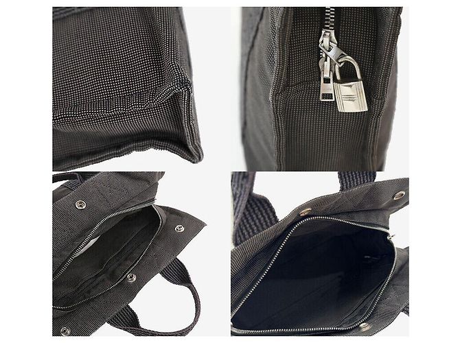 Hermès Borsa da lavoro Huruuto PM in tela carbone Nero - vista 7
