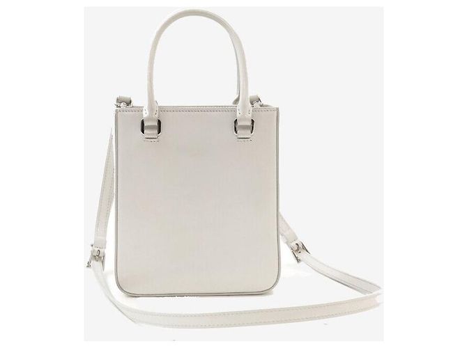 Prada Tote Bag aus gebürstetem Emaille in Weiß - Ansicht 3