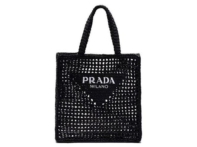Prada Gehäkelte Tote Bag Schwarz - Ansicht 4