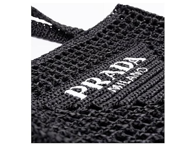 Prada Gehäkelte Tote Bag Schwarz - Ansicht 6
