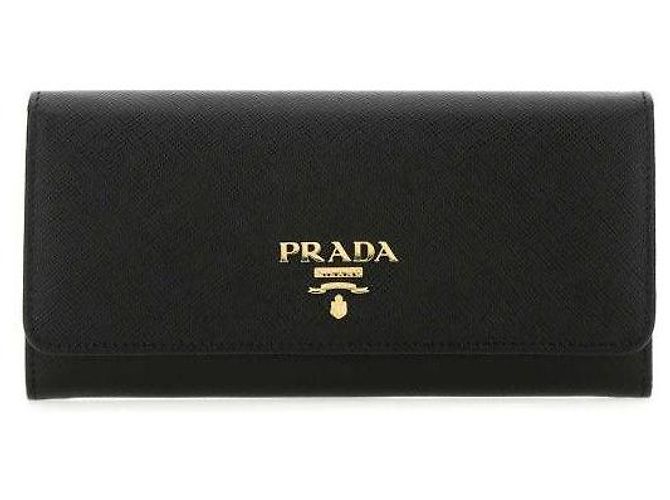 Prada Saffiano Gold Logo Langbörse Schwarz - Ansicht 4