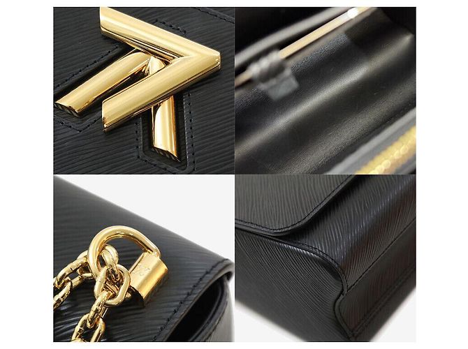 Louis Vuitton Borsa a Spalla Twist MM Epi Oro Nero - vista 7