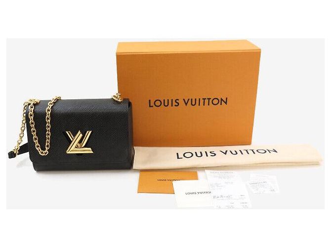Louis Vuitton Borsa a Spalla Twist MM Epi Oro Nero - vista 8