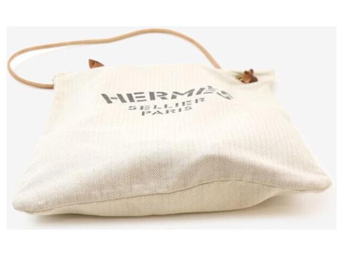 Hermès Borsa Alin Canvas Beige Marrone - vista 4