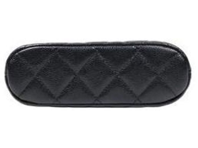 Chanel Mini bolsa transversal em pele de caviar preto em forma de meia-lua com corrente - vista 4
