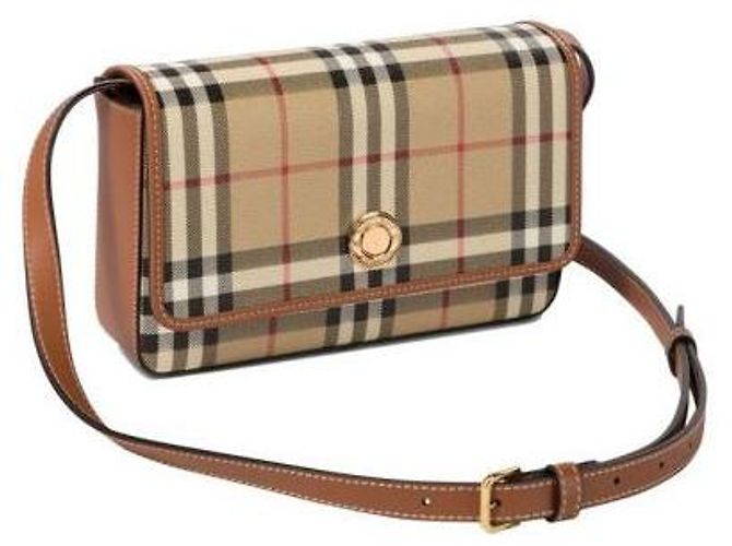 Burberry Bolsa transversal de lona impressa Marrom - vista 5
