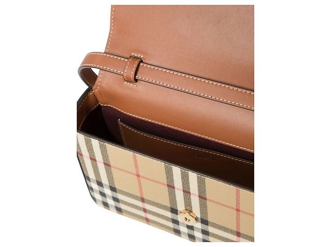 Burberry Bolsa transversal de lona impressa Marrom - vista 8