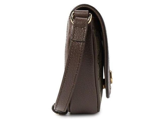 Gucci Borsa a Spalla Ophidia Mini GG Marrone - vista 8