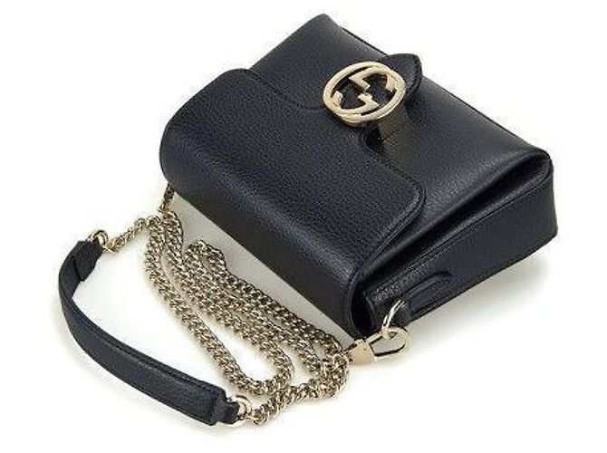 Gucci Borsa a spalla con catena intrecciata Nero - vista 11
