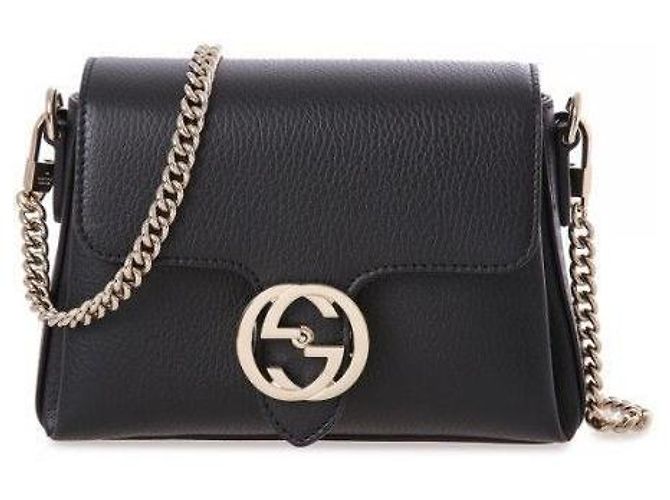 Gucci Borsa a spalla con catena intrecciata Nero - vista 2