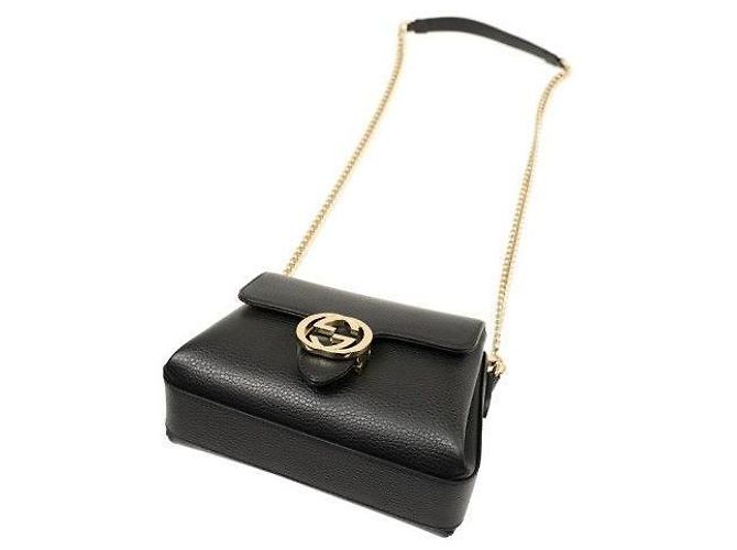 Gucci Borsa a spalla con catena intrecciata Nero - vista 7
