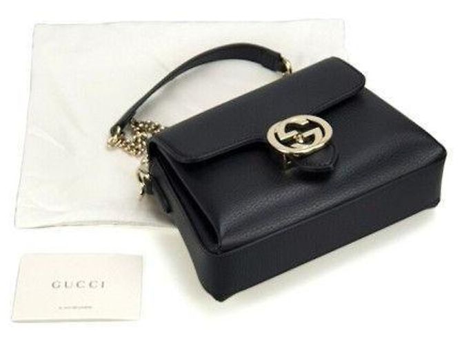 Gucci Borsa a spalla con catena intrecciata Nero - vista 8