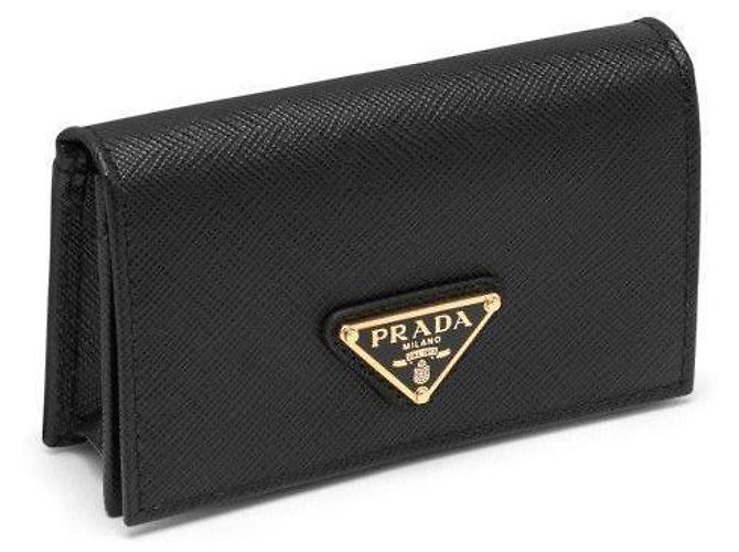 Prada Tarjetero negro con logo triangular Saffiano: QHH - vista 10