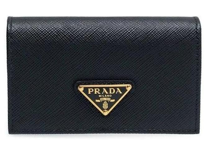 Prada Tarjetero negro con logo triangular Saffiano: QHH - vista 3