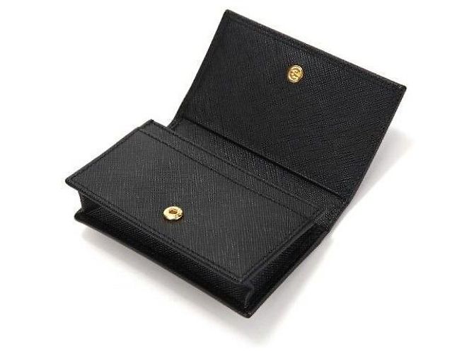 Prada Tarjetero negro con logo triangular Saffiano: QHH - vista 5