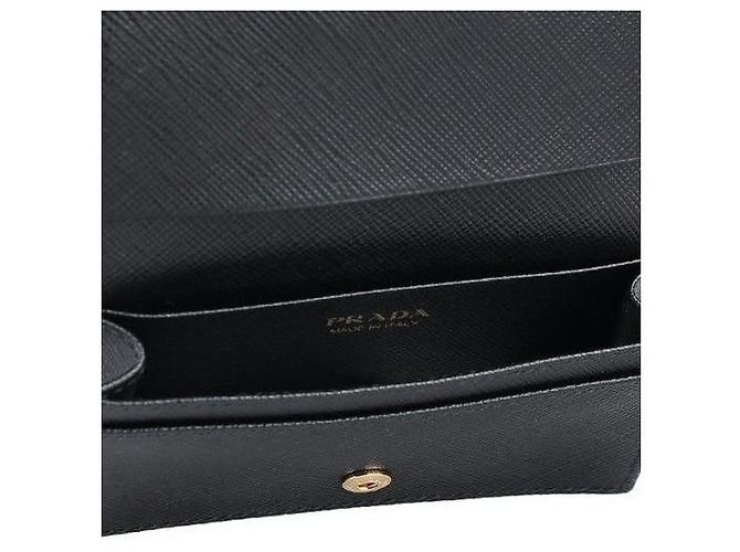 Prada Tarjetero negro con logo triangular Saffiano: QHH - vista 6