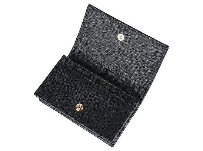 Prada Tarjetero negro con logo triangular Saffiano: QHH - vista 7