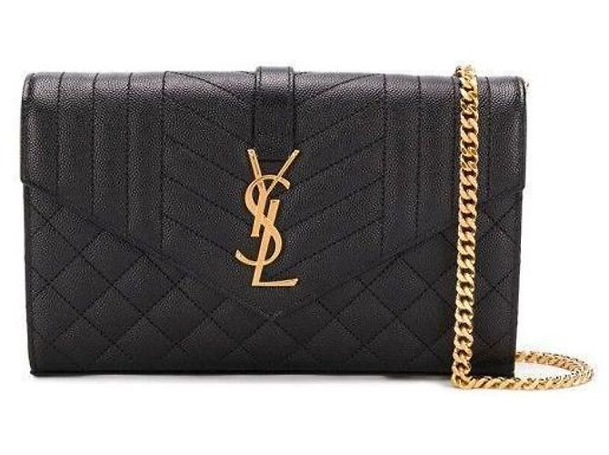 Saint Laurent Borsa portafoglio a busta trapuntata Nero - vista 2