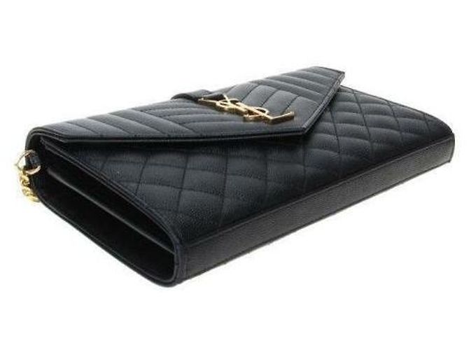Saint Laurent Borsa portafoglio a busta trapuntata Nero - vista 9